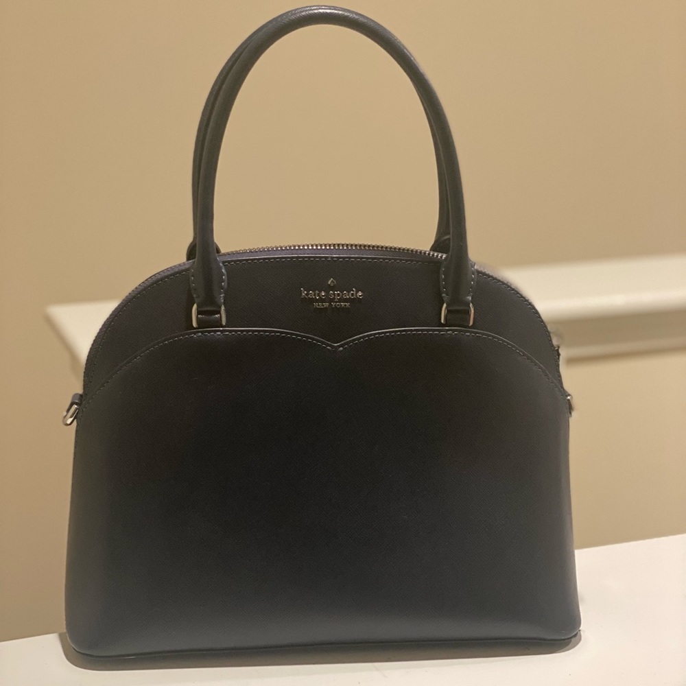 Leather Medium Navy Satchel.